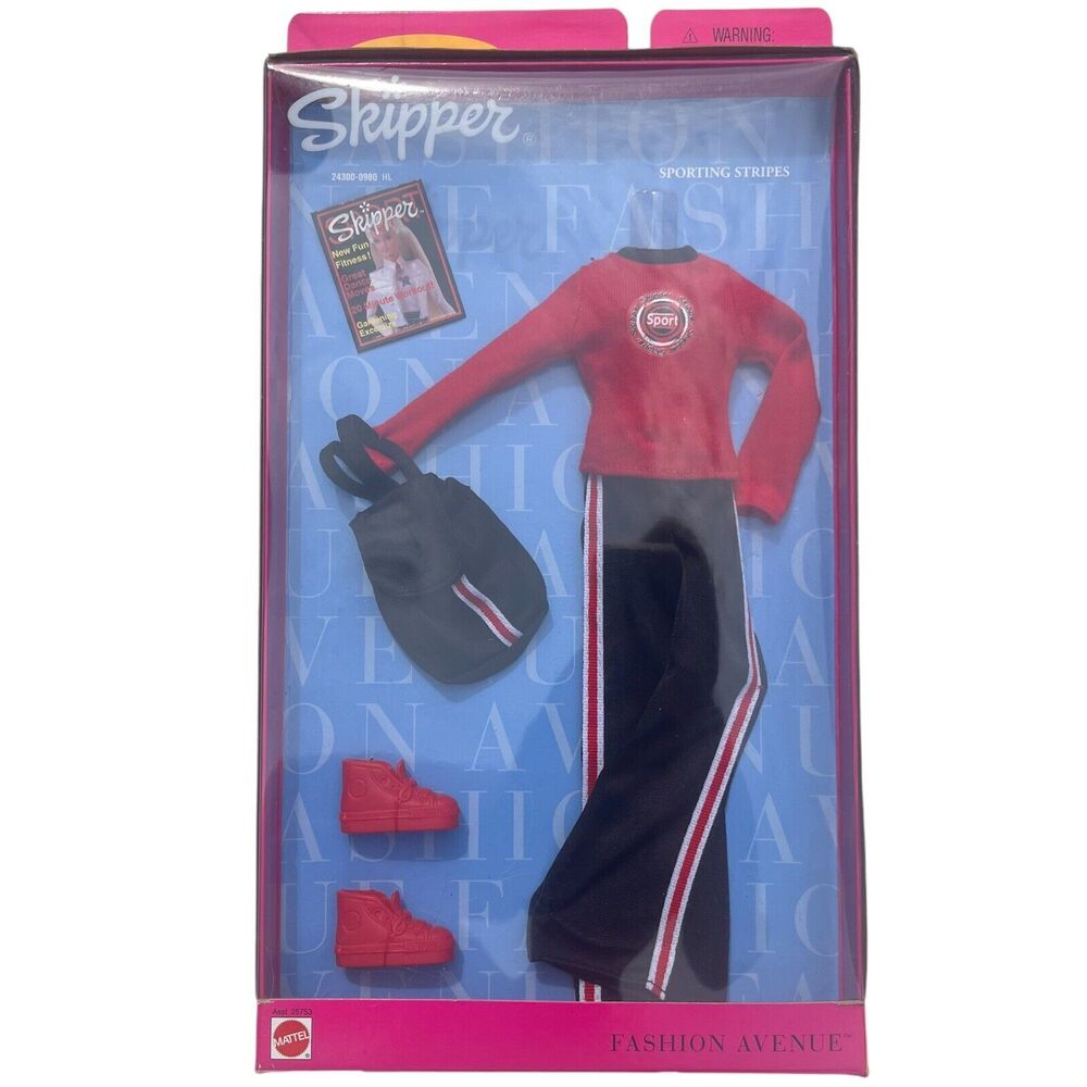Vintage 1999 Mattel Fashion Avenue Clothes "Sporting Stripes" Skipper Outfit NOS
